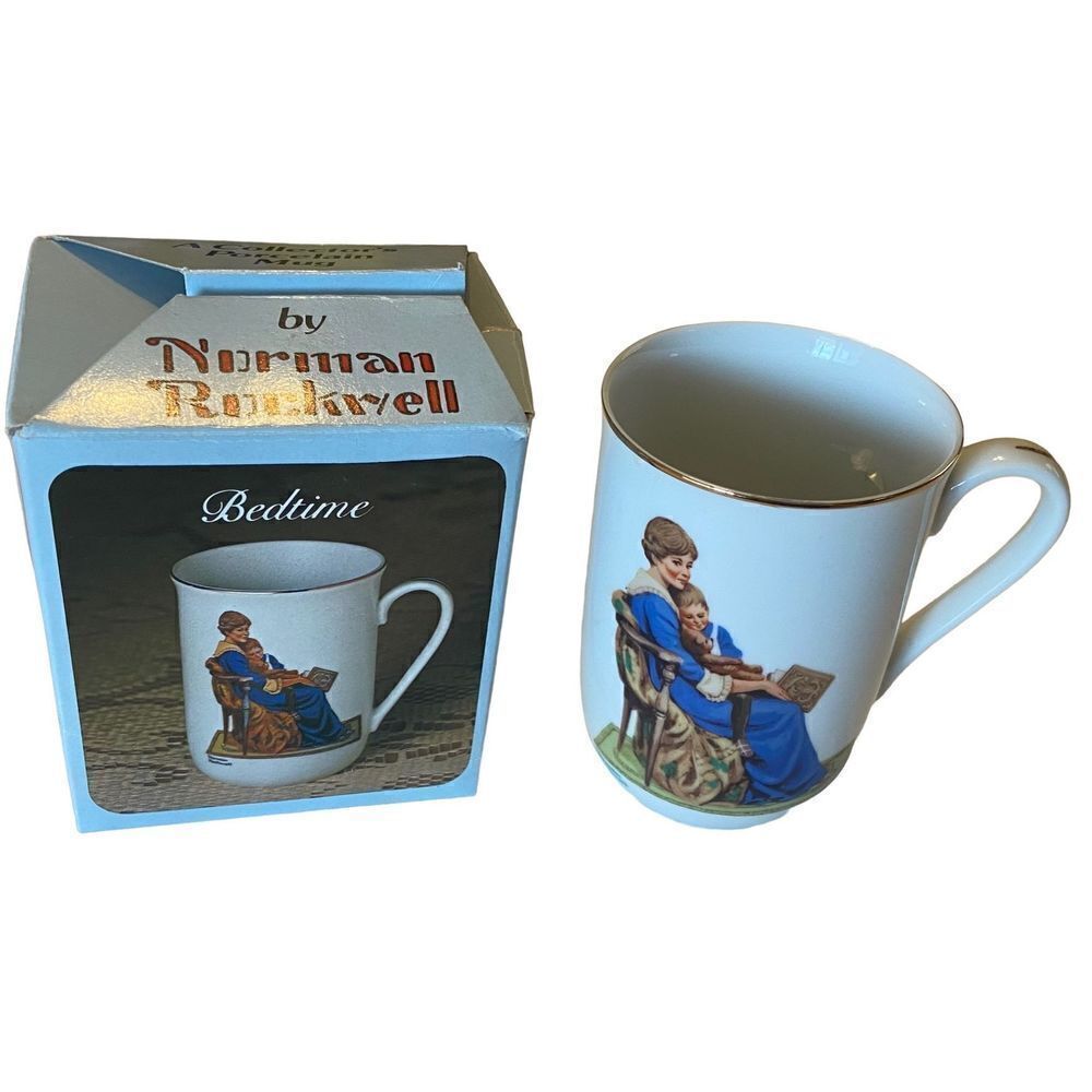 Vintage 1983 Norman Rockwell Museum Mug "Bedtime " NIB!